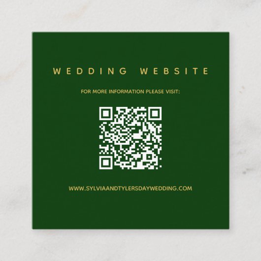 Carte D'accompagnement Site Web du Mariage de code QR (Devant)
