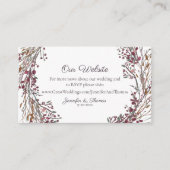 Carte D'accompagnement Site Web du Mariage de fleurs de Wreath d'hiver |  (Devant)