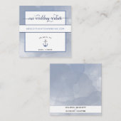 Carte D'accompagnement Site Web du Mariage de l'événement #Nautical Blue  (Devant / Derrière)