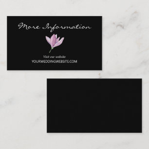 Carte D'accompagnement Site Web du Mariage Floral Noir Violet