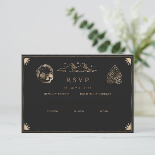 Carte D'accompagnement Site Web du Mariage Mariage gothique | Cod RSVP QR (Debout devant)