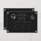 Carte D'accompagnement Site Web du Mariage Mariage gothique | Cod RSVP QR (Devant / Derrière)