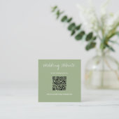 Carte D'accompagnement Site Web du Mariage QR Code Sage (Debout devant)