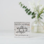 Carte D'accompagnement Site Web du Mariage Rustic Agé Grey Wood & Script (Debout devant)