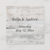 Carte D'accompagnement Site Web du Mariage Rustic Agé Grey Wood & Script (Dos)