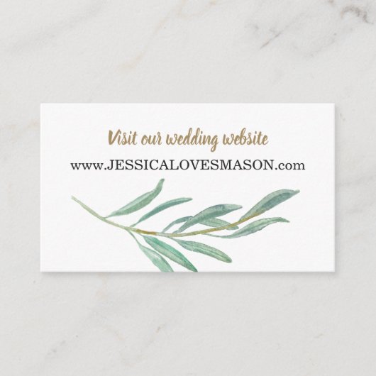 Carte D'accompagnement Site Web du Mariage Rustic Greenery Insérer une ca (Devant)