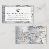 Carte D'accompagnement Site Web du Mariage Rustic Silver Birch Tree (Devant / Derrière)