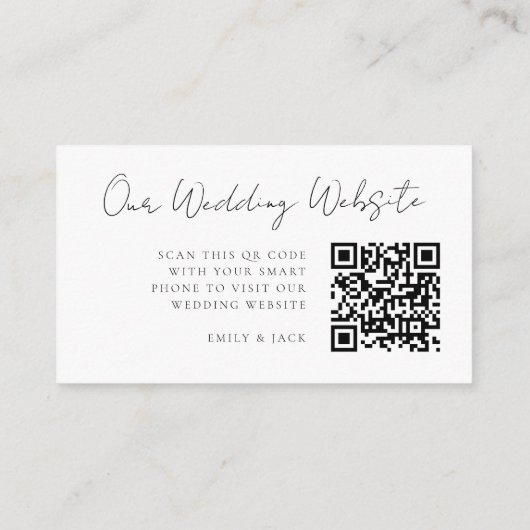 Carte D'accompagnement Site web | Elegant Chic RSVP QR Code (Dos)