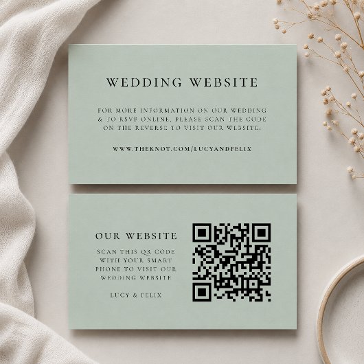 Carte D'accompagnement Site web | Elegant Chic RSVP QR Code