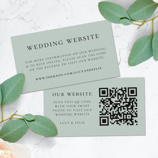Carte D'accompagnement Site web | Elegant Chic RSVP QR Code