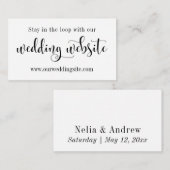 Carte D'accompagnement Site Web mariage, Arrière - plan modifiable Pretty (Devant / Derrière)