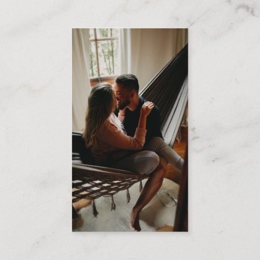 Carte D'accompagnement Site Web Mariage bleu Marine Code QR Photo Rsvp (Dos)