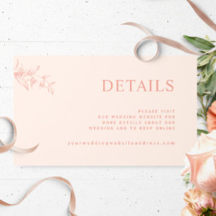 Carte D'accompagnement Site Web Mariage Chic Peach / Détails