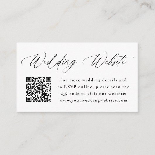 Carte D'accompagnement Site Web Mariage de calligraphie noire moderne Cod (Devant)