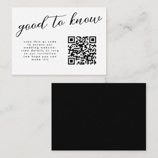 Carte D'accompagnement Site Web Mariage de calligraphie végétale minimale (Devant / Derrière)