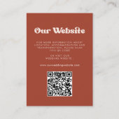 Carte D'accompagnement Site Web mariage de code de code de Terracotta (Devant)
