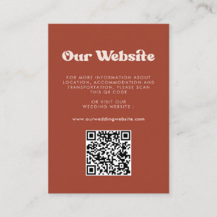 Carte D'accompagnement Site Web mariage de code de code de Terracotta