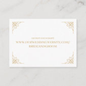 Carte D'accompagnement Site Web Mariage de code QR blanc et or RSVP (Dos)