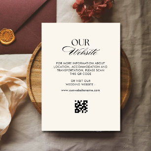 Carte D'accompagnement Site Web mariage de code QR motif Retro à damiers