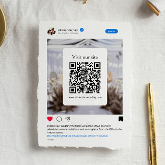 Carte D'accompagnement Site Web Mariage de médias sociaux Funny moderne