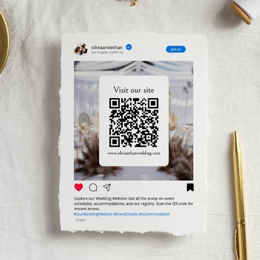 Carte D'accompagnement Site Web Mariage de médias sociaux Funny moderne