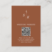 Carte D'accompagnement Site Web Mariage de monogramme à feuilles courtes  (Devant)