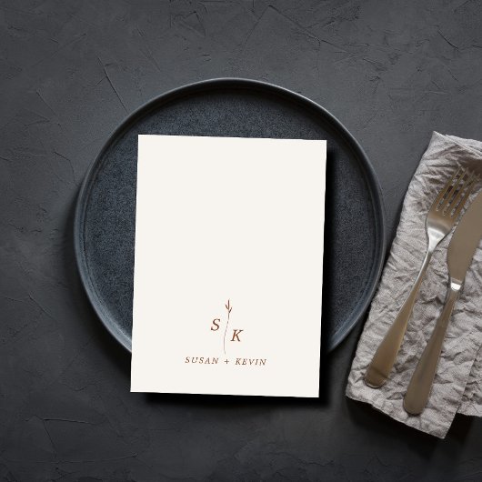 Carte D'accompagnement Site Web Mariage de monogramme à feuilles courtes 