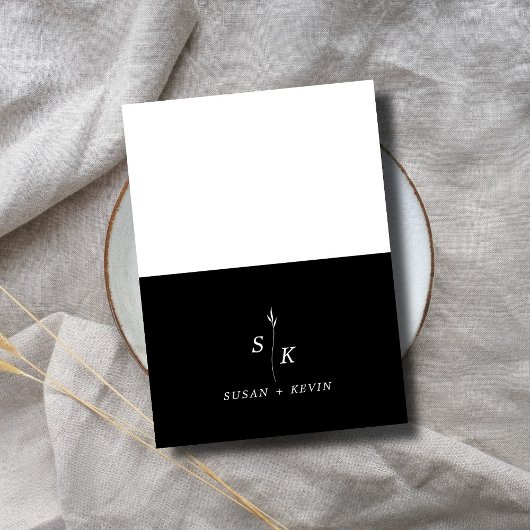 Carte D'accompagnement Site Web Mariage de monogramme à feuilles courtes 