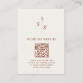 Carte D'accompagnement Site Web Mariage de monogramme à feuilles courtes  (Devant)