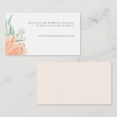 Carte D'accompagnement Site web Mariage de Pêche Florale et Eucalyptus In (Devant / Derrière)