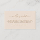 Carte D'accompagnement Site Web Mariage de script beige moderne (Devant)