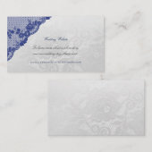 Carte D'accompagnement Site Web Mariage de script Delicate en Argent Bleu (Devant / Derrière)