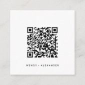 Carte D'accompagnement Site Web Mariage de script moderne blanc Code QR (Dos)
