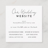 Carte D'accompagnement Site Web Mariage de script moderne blanc Code QR (Devant)