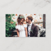 Carte D'accompagnement Site Web Mariage de scripts de brosse QR Wood Phot (Dos)