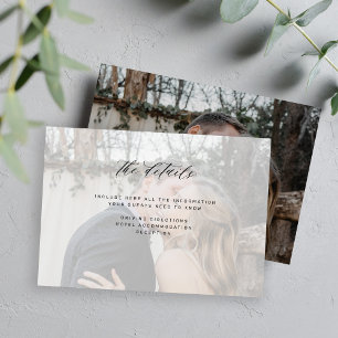 Carte D'accompagnement Site web mariage - détails photo minimaux