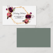 Carte D'accompagnement Site web mariage détails sauge floral vert (Devant / Derrière)