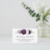 Carte D'accompagnement Site Web Mariage Eggplant Purple Plum Ivory White (Debout devant)