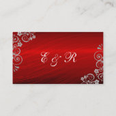 Carte D'accompagnement Site Web Mariage élégant Ruby Red Grey (Dos)