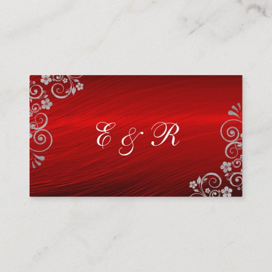 Carte D'accompagnement Site Web Mariage élégant Ruby Red Grey (Dos)