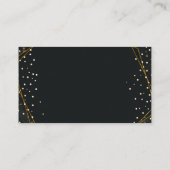 Carte D'accompagnement Site Web Mariage en marbre noir d'or (Dos)