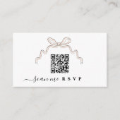 Carte D'accompagnement Site Web Mariage Fleur sauvage Bow insérer QR CODE (Devant)