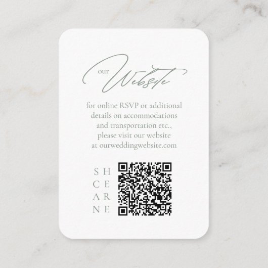 Carte D'accompagnement Site Web Mariage fleur sauvage QR Code Gold ID954 (Dos)