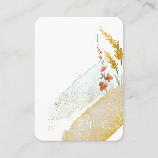 Carte D'accompagnement Site Web Mariage fleur sauvage QR Code Gold ID954 (Devant)