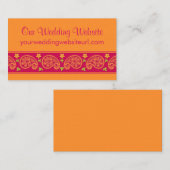Carte D'accompagnement Site Web Mariage Floral Rose Orange Paisley Insére (Devant / Derrière)