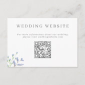 Carte D'accompagnement Site Web Mariage français Bleu Delicate Code QR En (Devant)