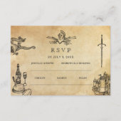 Carte D'accompagnement Site Web Mariage médiéval Mariage | Cod RSVP QR (Devant)