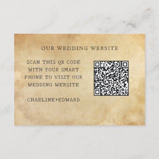 Carte D'accompagnement Site Web Mariage médiéval Mariage | Cod RSVP QR (Dos)