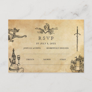 Carte D'accompagnement Site Web Mariage médiéval Mariage   Cod RSVP QR