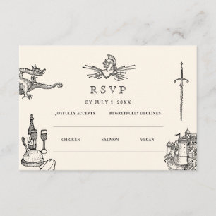 Carte D'accompagnement Site Web Mariage médiéval Mariage   Cod RSVP QR